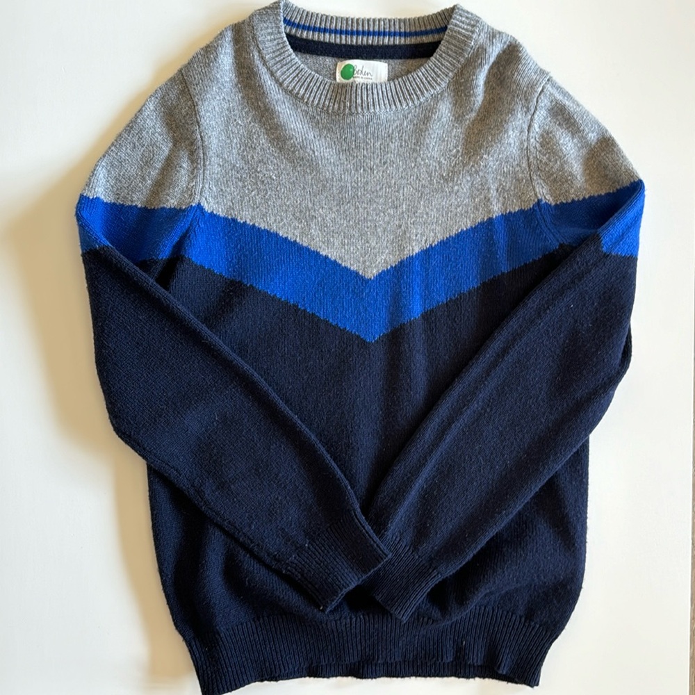 Mini Boden, Size 9-10, Boys’ Color Block Sweater
